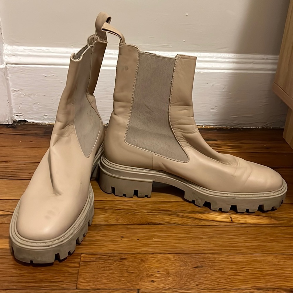 Cream Chunky Chelsea Boot